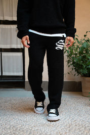 Sinners Attire - Emblem Knitted Joggers - Black