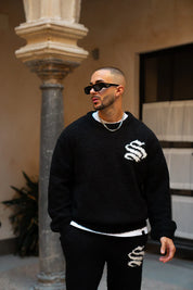 Sinners Attire - Emblem Knitted Sweater - Black
