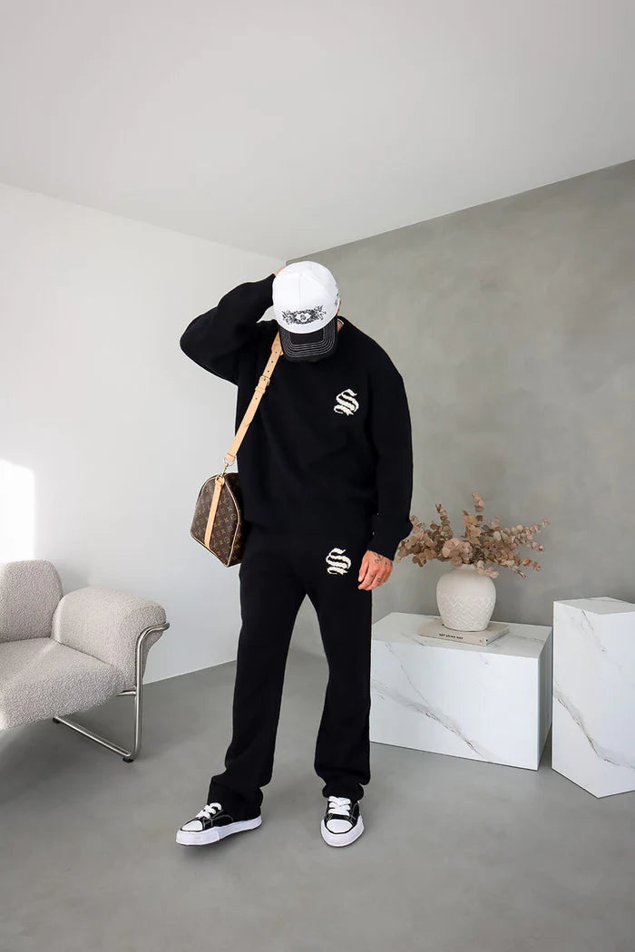 Sinners Attire - Palais Knitted Joggers - Black