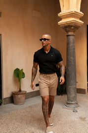 Portofino Ribbed Polo - Black