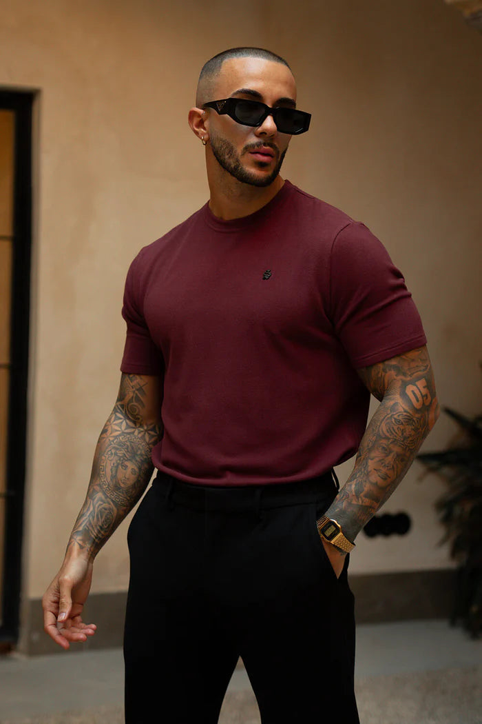 Sinners Attire - Luxe Knit Tee - Burgundy