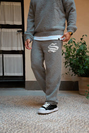 Sinners Attire - Emblem Knitted Joggers - Grey