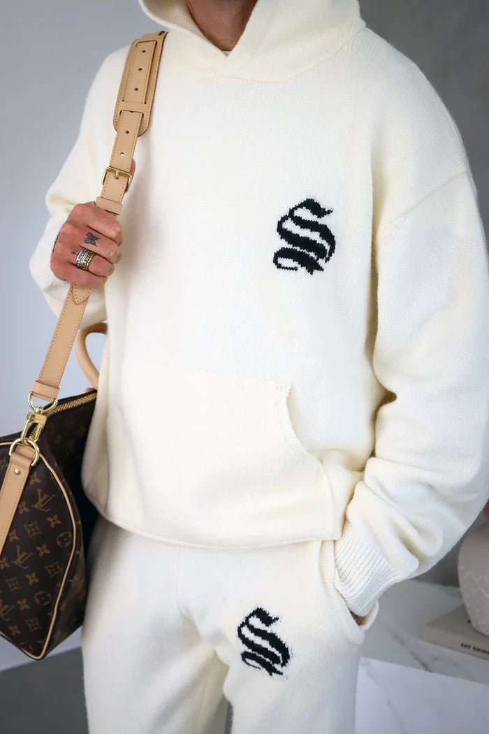 Sinners Attire - Palais Knitted Hoodie - Off White