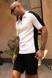 Sorrento Stripe Polo - White