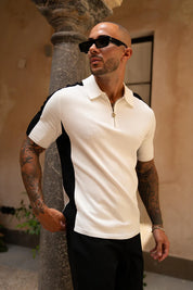 Sorrento Stripe Polo - White