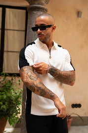 Sorrento Stripe Polo - White