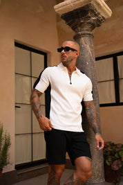 Sorrento Stripe Polo - White