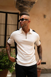 Sorrento Stripe Polo - White