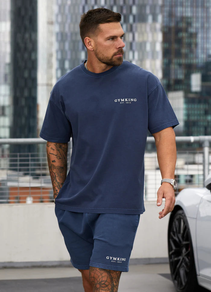 Gym King Est. Legacy Washed Tee - Washed Indigo