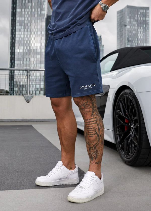 Gym King Est. Legacy Short - Washed Indigo