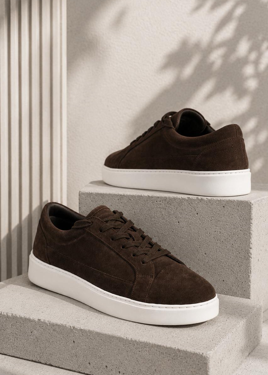 Capo Oxford Suede Trainer - Brown