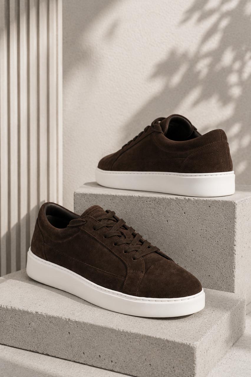 Capo Oxford Suede Trainer - Brown