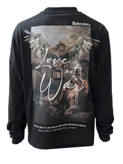 Blessed Aphrodite long sleeved boxy Tee - black