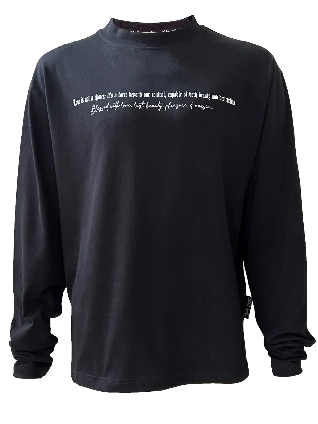 Blessed Aphrodite long sleeved boxy Tee - black