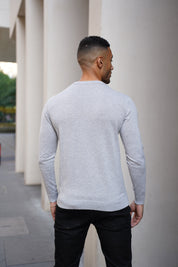 Capo Egyptian Cotton Crew Neck Jumper - Grey