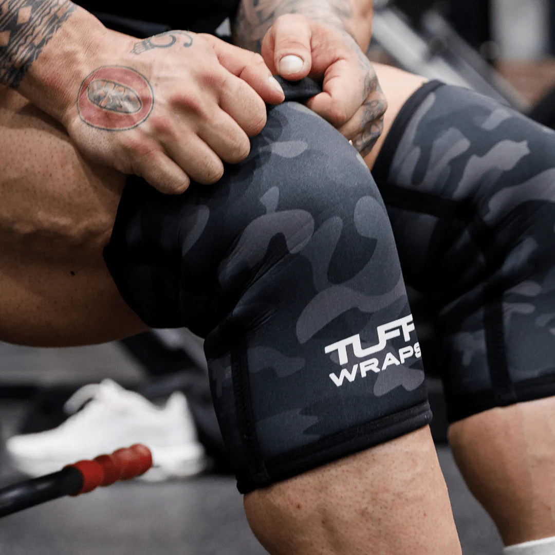 TUFF 7mm Competition Knee Sleeves (Black Camo)