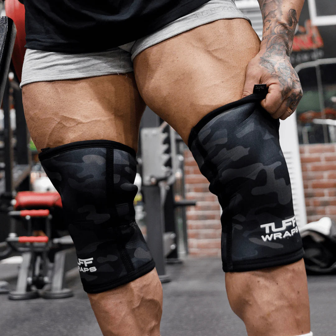 TUFF 7mm Competition Knee Sleeves (Black Camo)