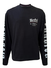 Blessed Live Love Forgive long sleeved boxy Tee - black