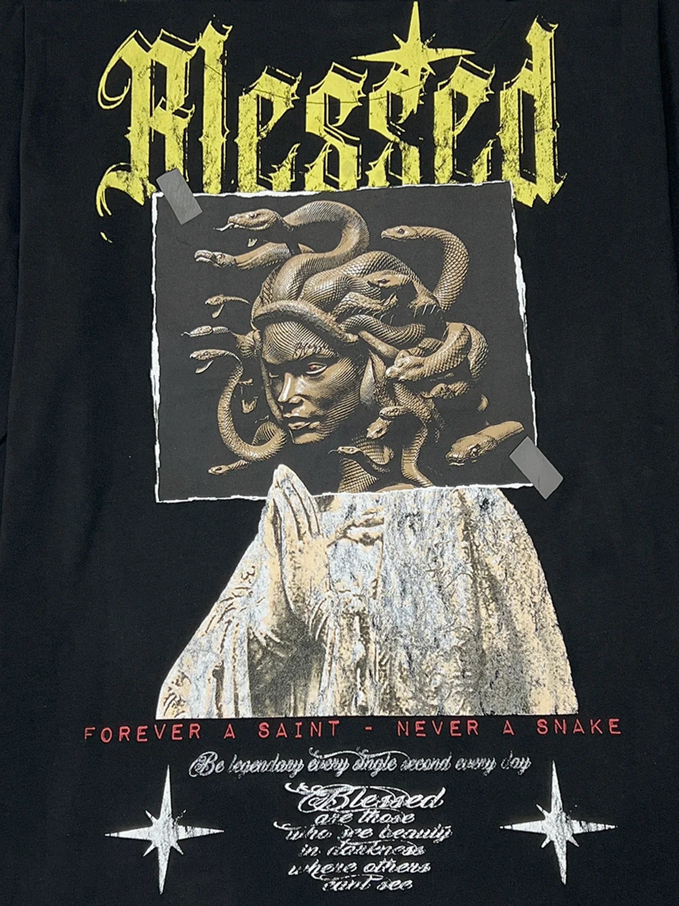 Blessed Live Love Forgive long sleeved boxy Tee - black