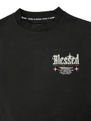 Blessed Live Love Forgive long sleeved boxy Tee - black