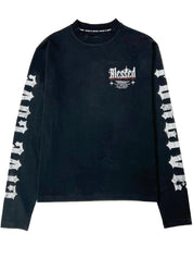 Blessed Live Love Forgive long sleeved boxy Tee - black