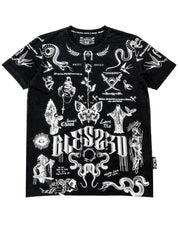 Blessed Vintage tattoo regular Tee - black