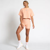 Womens Level Up Rib Crop T-Shirt - Peach