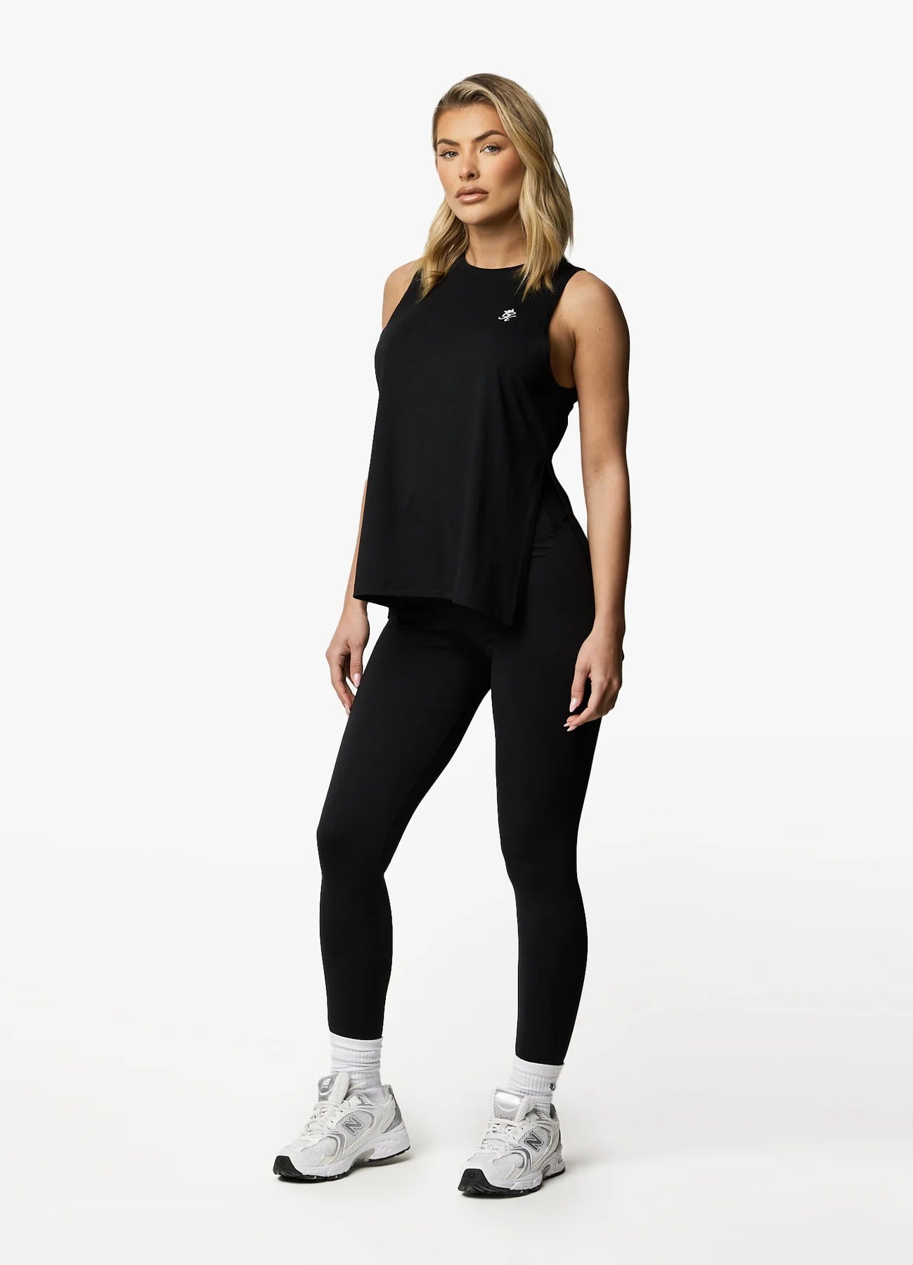 Gym King 365 Split Hem Vest - Black