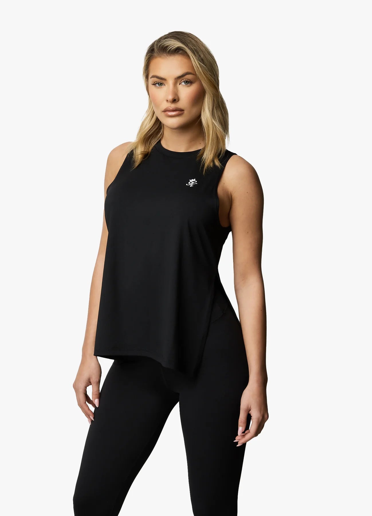 Gym King 365 Split Hem Vest - Black
