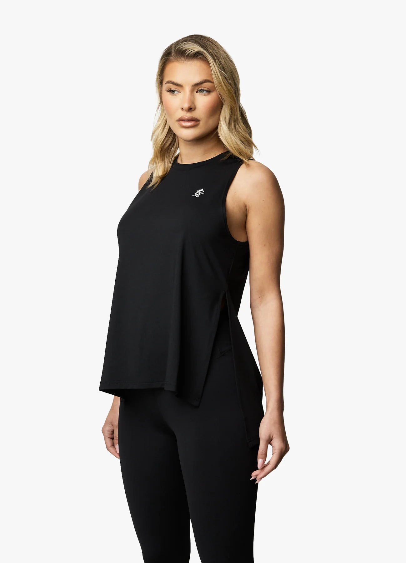 Gym King 365 Split Hem Vest - Black