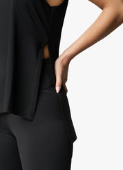 Gym King 365 Split Hem Vest - Black