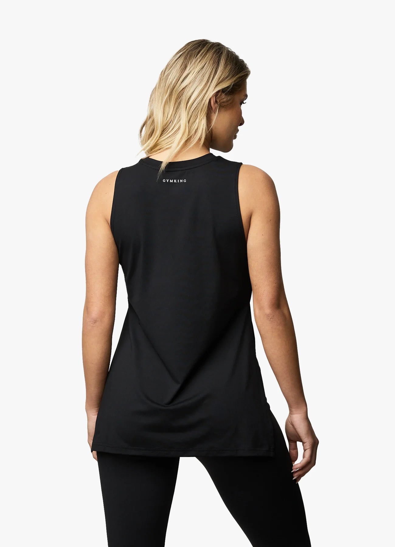 Gym King 365 Split Hem Vest - Black