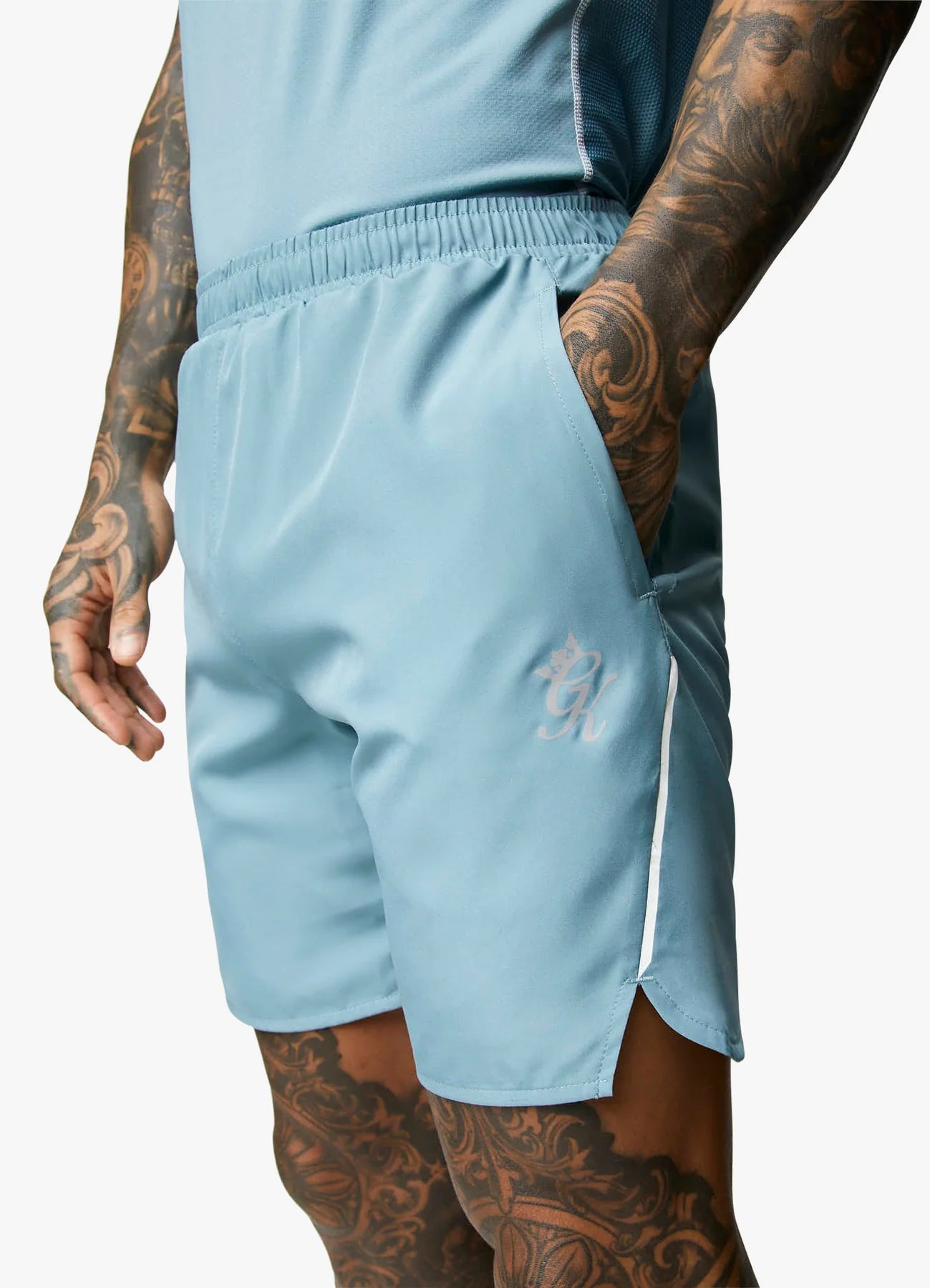 Gym King Contrast Flex Short - Smoke Blue