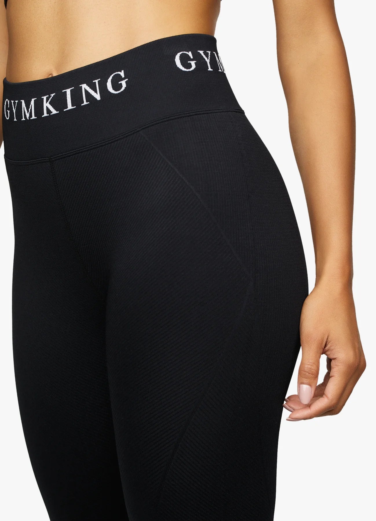 Gym King Intention Multi Rib Leggings - Black