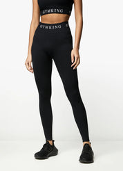 Gym King Intention Multi Rib Leggings - Black