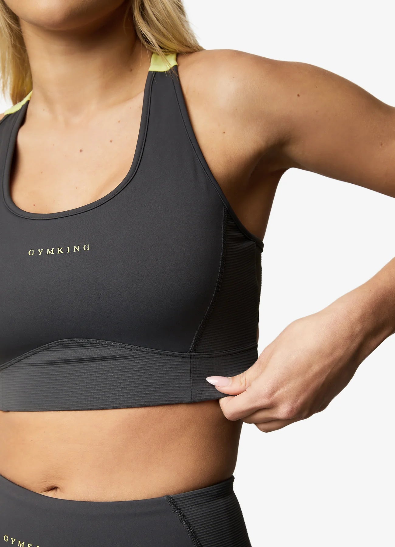 Gym King Motivate Bra - Graphite/Lime