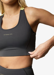 Gym King Motivate Bra - Graphite/Lime