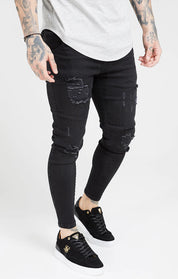 Black Washed Essential Distressed Skinny Jean