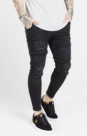 Black Washed Essential Distressed Skinny Jean