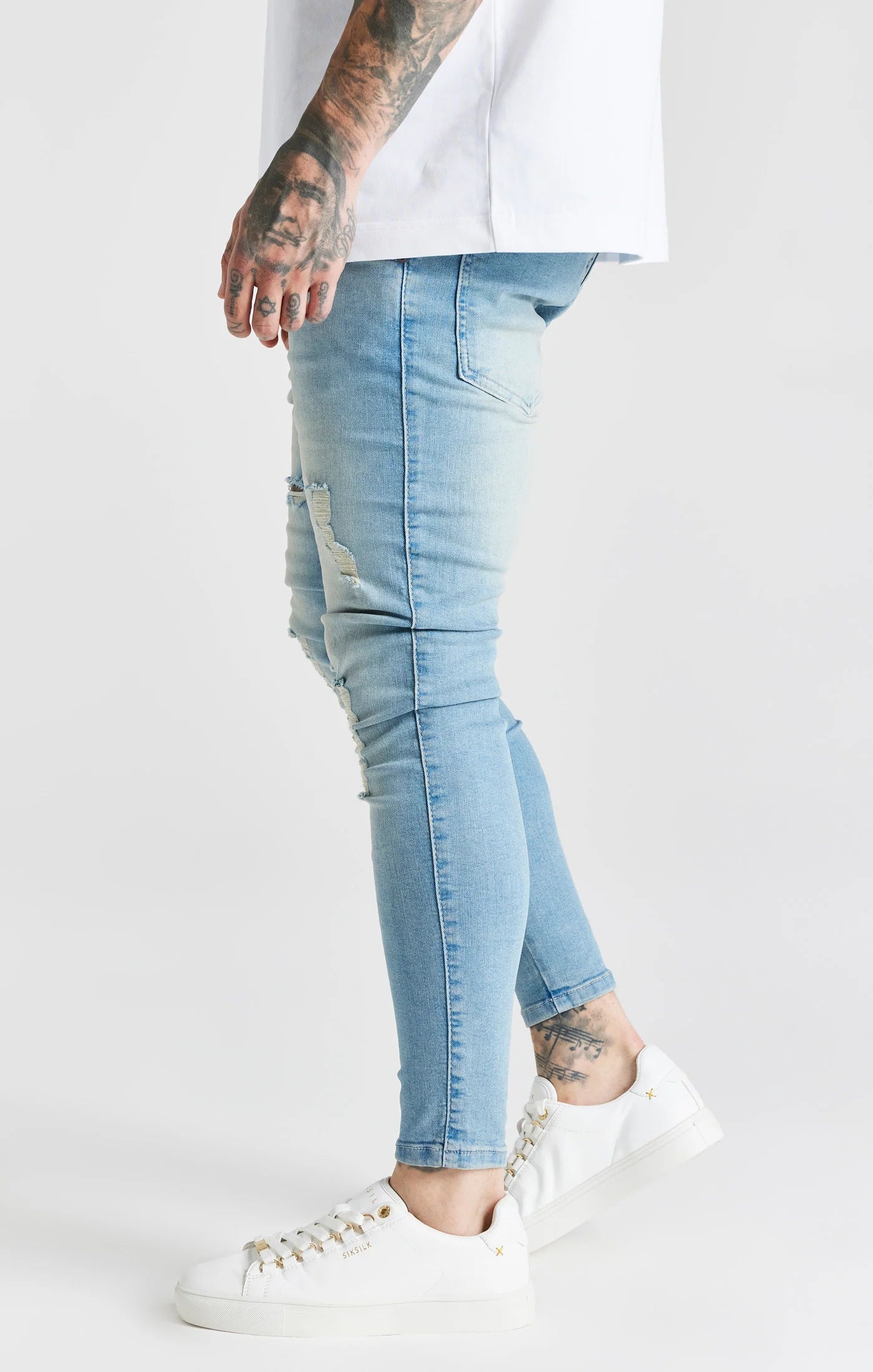 Blue Washed Essential Distressed Skinny Jean