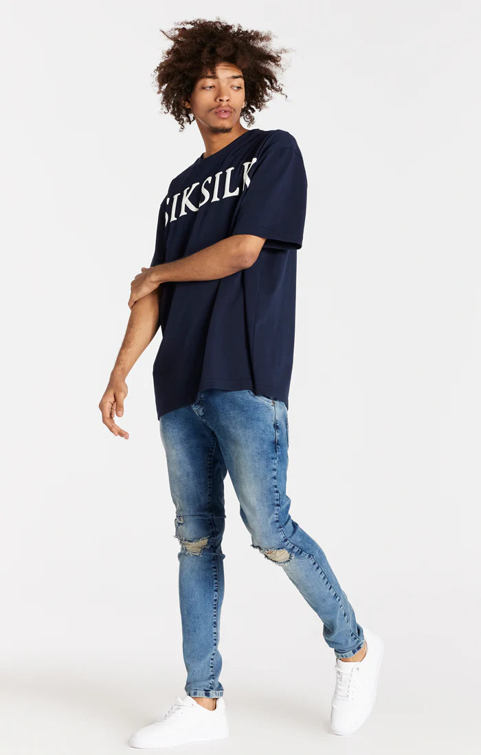 Light Blue Distressed Slim Fit Jean