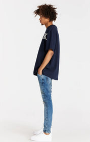 Light Blue Distressed Slim Fit Jean