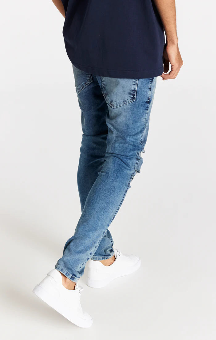 Light Blue Distressed Slim Fit Jean