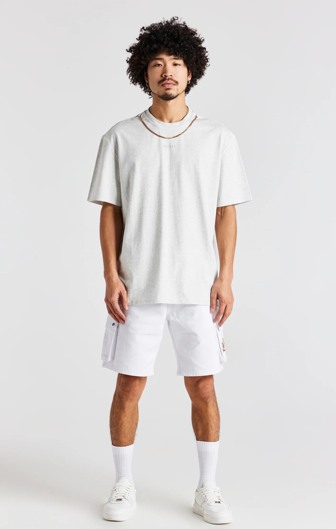 Snow Marl Oversized Chain T-Shirt