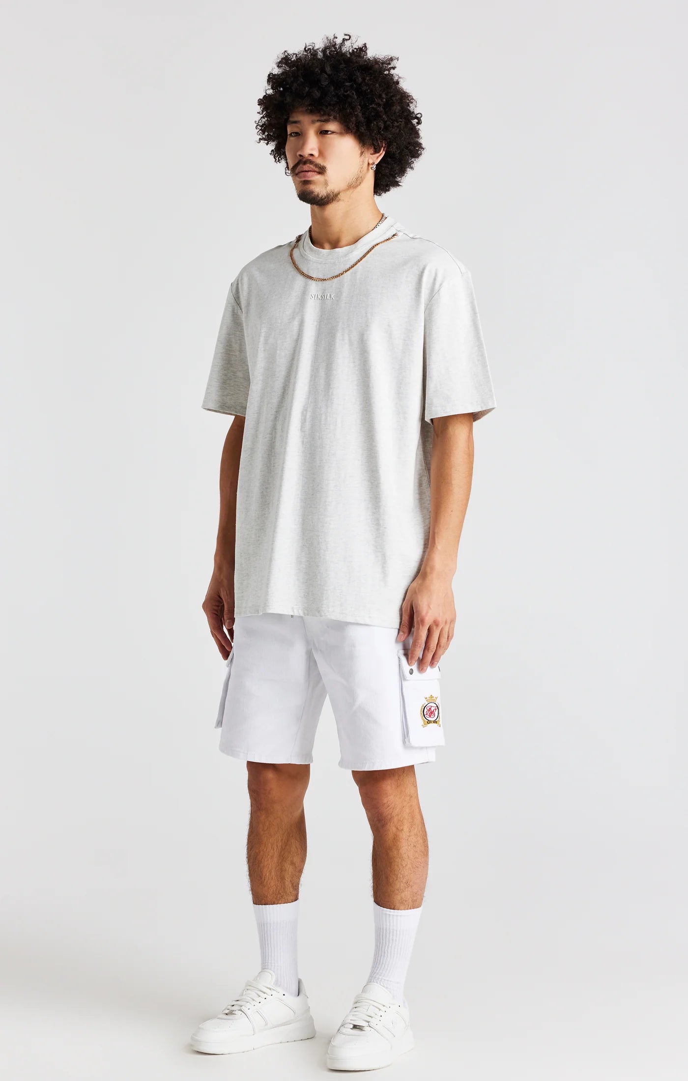 Snow Marl Oversized Chain T-Shirt