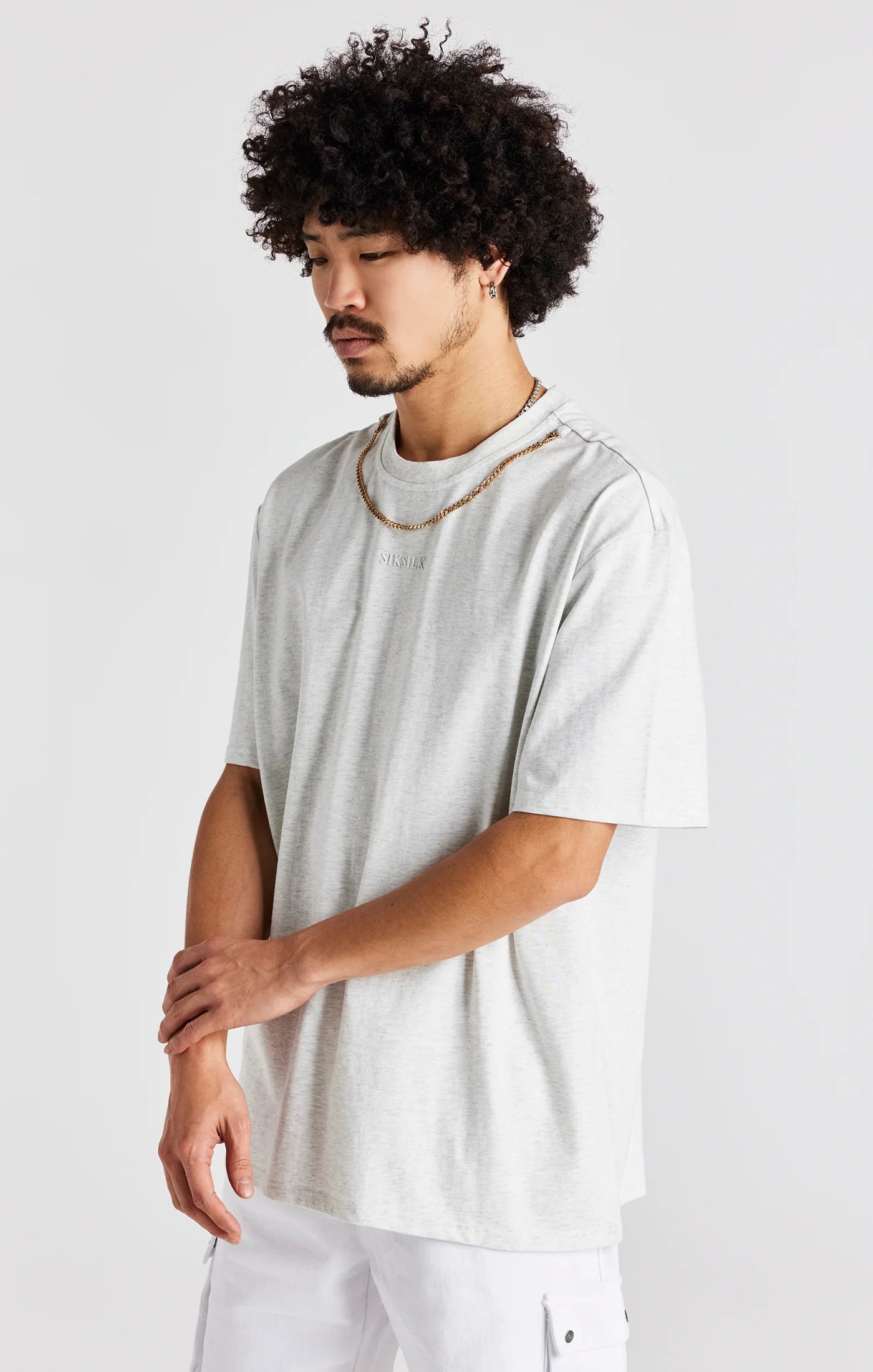 Snow Marl Oversized Chain T-Shirt