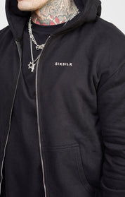Black Back Logo Zip-Thru Hoodie