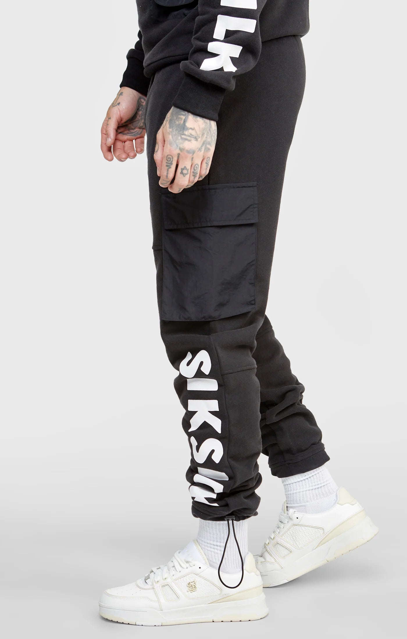 Black Contrast Pocket Cargo Pant