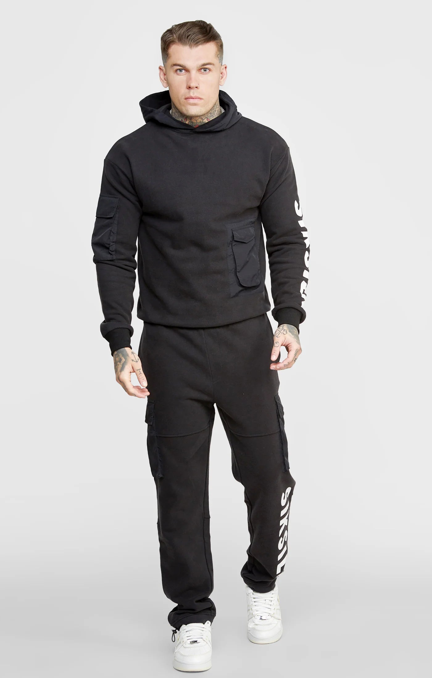 Black Contrast Pocket Cargo Pant