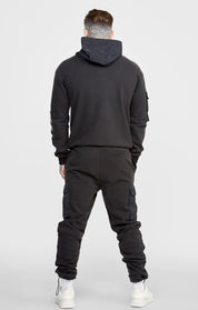 Black Contrast Pocket Cargo Pant